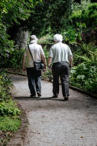couple walking on a path