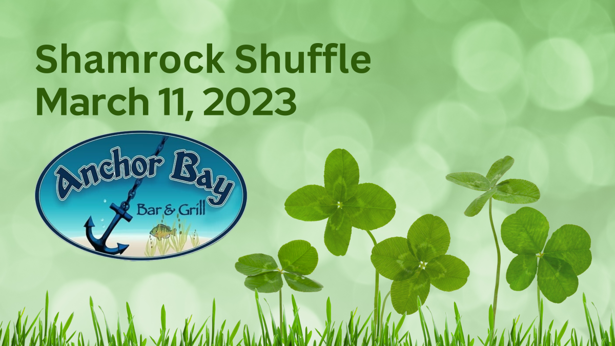 Graphic image with Anchor Bay logo and stock graphic of shamrocks