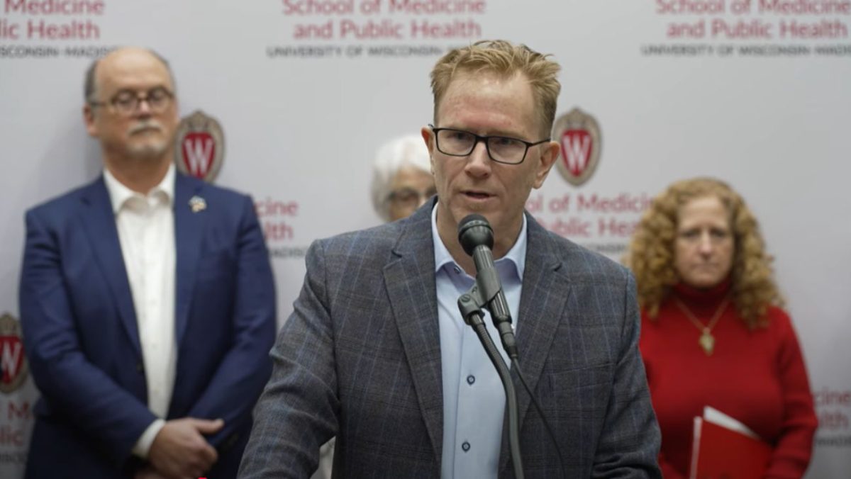 Dr. Sterling Johnson addresses the media on March 6, 2025